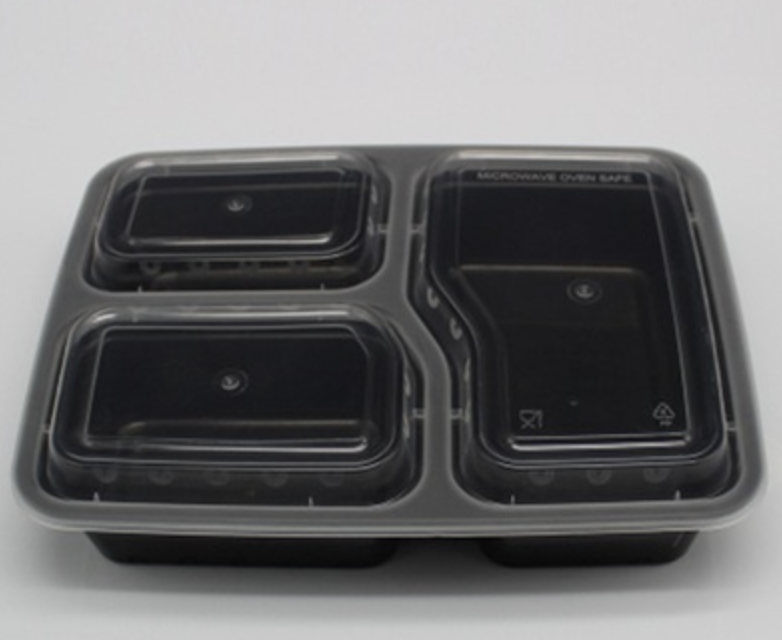 黑色美式三格膠盒