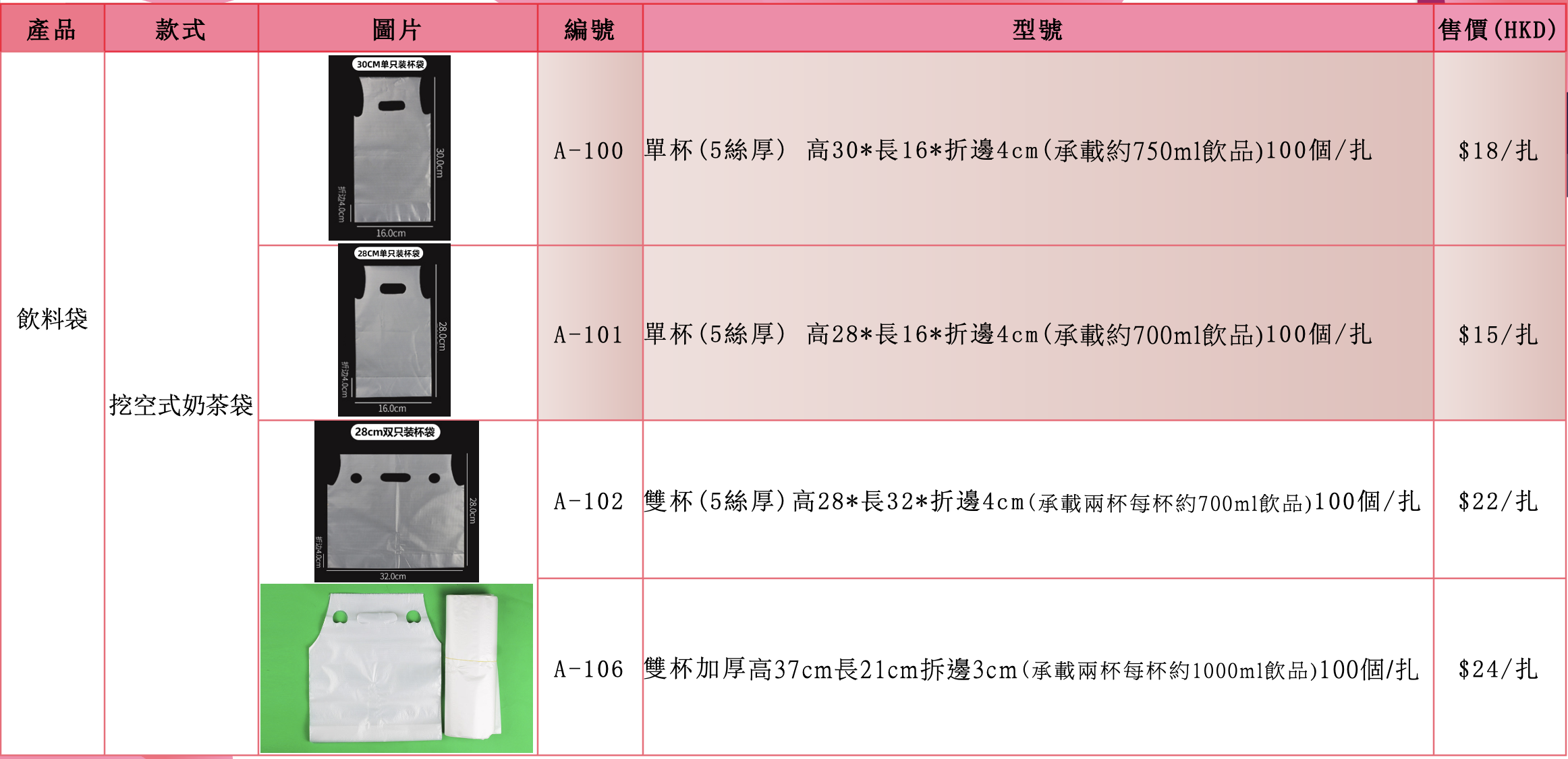 單杯/雙杯奶茶袋(图1)