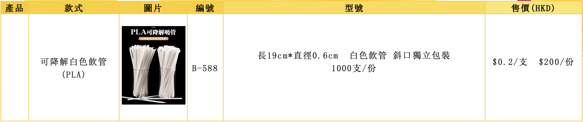 PLA 可降解飲筒(图1)